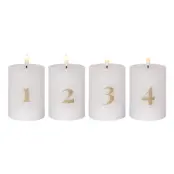 LED Blockljus Flamme Advent