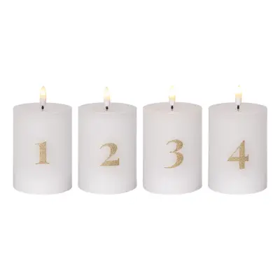 LED Blockljus Flamme Advent