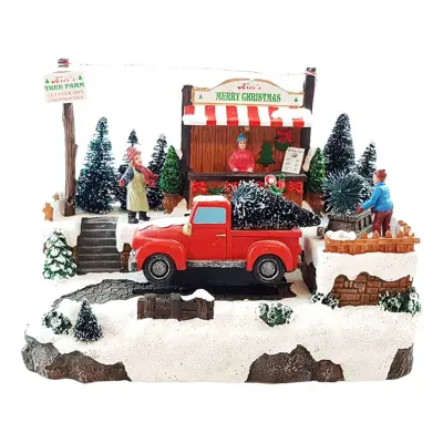 LED Julby med Rörlig Lastbil