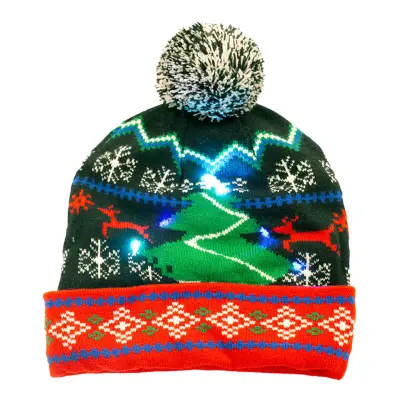 Stickad LED Julmössa - One size