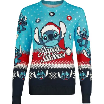 Lilo & Stitch - Anime Christmas jumper - Happy Stitchmas - L 5XL - för Dam - flerfärgad