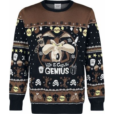 Looney Tunes Christmas jumper - Wile E Coyote - Genius - S 3XL - för Herr - flerfärgad