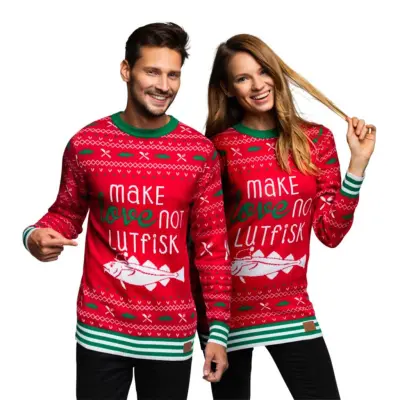 Make Love Not Lutfisk Jultröja - X-Large