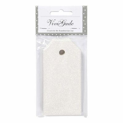 Manillamärken Glitter Vit - 15-pack