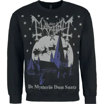 Mayhem Christmas Jumper - Holiday Sweater - De Mysteriis Dom Santa - S XXL - för Herr - svart
