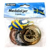 Medalaljer Guld/Silver/Brons - 3-pack