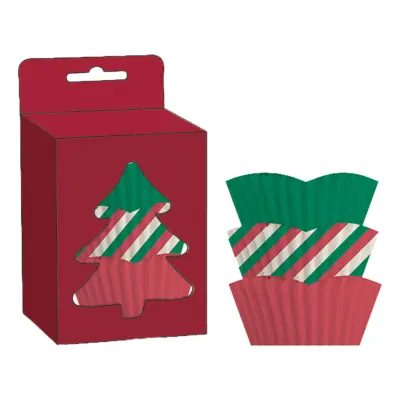 Muffinsformar Flerfärgade Jul - 45-pack