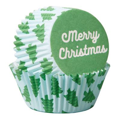Muffinsformar Merry Christmas Grön - 75-pack