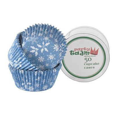 Muffinsformar Ljusblå med Snöflingor - 50-pack