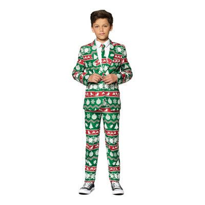 Opposuits Boys Christmas Green Nordic Kostym - 110/116