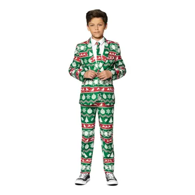 Opposuits Boys Christmas Green Nordic Kostym - 110/116