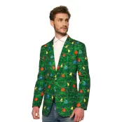 OppoSuits Christmas Green Tree Light Up Kavaj - 46