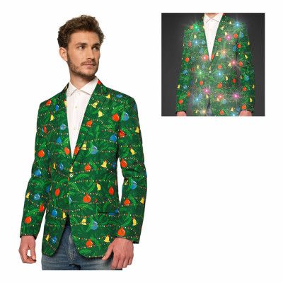 OppoSuits Christmas Green Tree Light Kavaj - 50