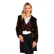 Paljettfrack Dam Svart/Röd Deluxe - Small