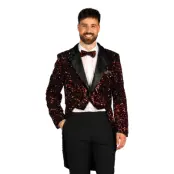 Paljettfrack Herr Svart/Röd Deluxe - XXX-Large
