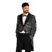 Paljettfrack Herr Svart/Silver Deluxe - X-Large