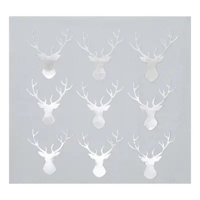 Papperservetter Silver med Renar