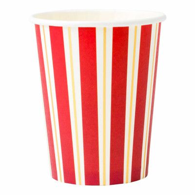 Pappersmuggar Röd/Vit Randiga - 8-pack