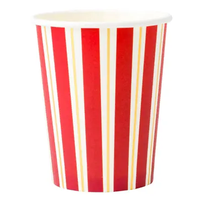 Pappersmuggar Röd/Vit Randiga - 8-pack