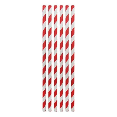 Papperssugrör Randiga Röd/Vit - 20-pack