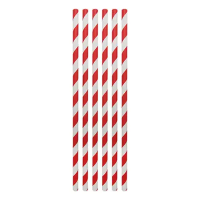 Papperssugrör Randiga Röd/Vit - 20-pack