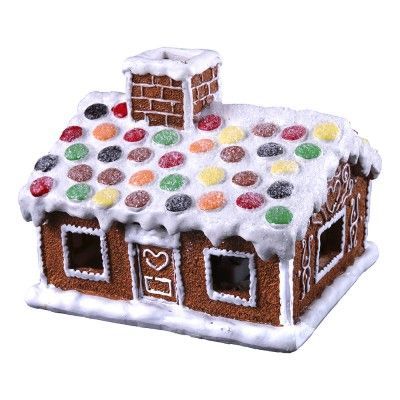 Pepparkakshus med LED-ljus