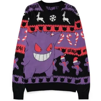 Pokémon - gaming Stickad jumper - Pokémon - Gengar - S XXL - för Herr - flerfärgad