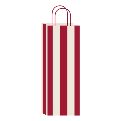 Presentpåse Flaska Randig Röd/Vit