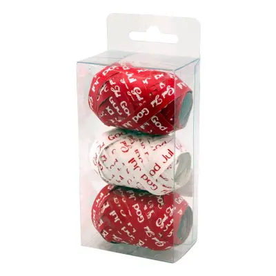 Presentsnören Röd/Vit God Jul -  3-pack