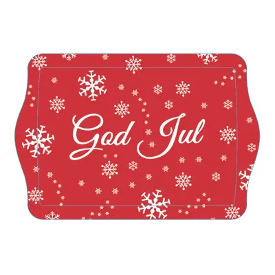 Röd Bricka God Jul - Liten