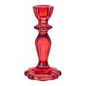 Röd Ljusstake i Glas