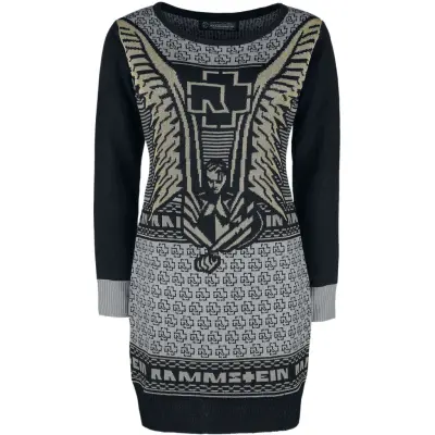 Rammstein Halvlång klänning - Christmas Dress Gold - L 3XL - för Dam - svart/guld