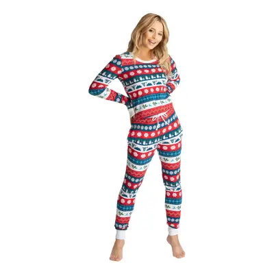 Randig Julpyjamas Dam - X-Large