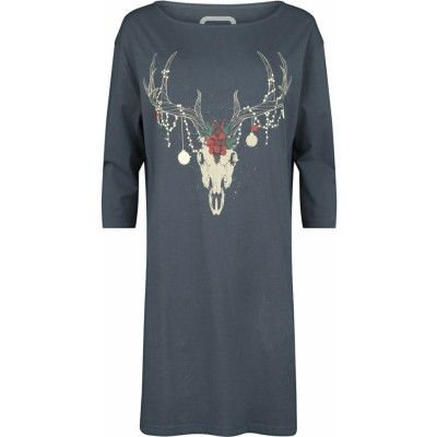 RED by EMP Nattlinne - Nattlinne med juldetaljer - S XL - för Dam - blå