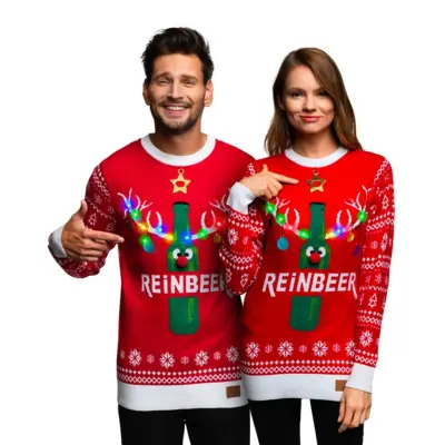 Reinbeer Röd LED Jultröja - XXX-Large