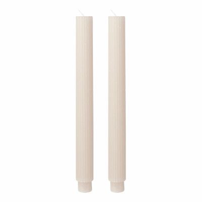Ribbade Kronljus Naturvit - 2-pack