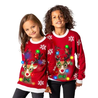 Rudolf LED Jultröja för Barn - 8-10 år (134/140)