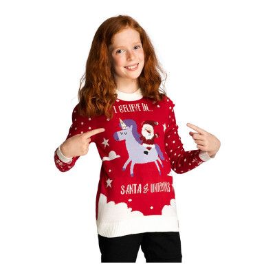 Santas & Unicorns Jultröja för Barn - 8-10 år (134/140)