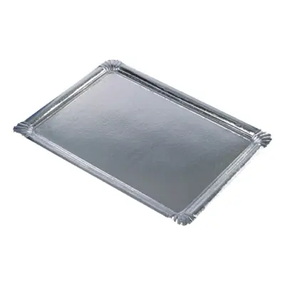Serveringsfat Papp Rektangulär Silver - 10-pack