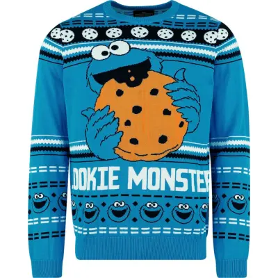 Sesam - Anime Christmas jumper - Cookie Monster - S XXL - för Herr - flerfärgad