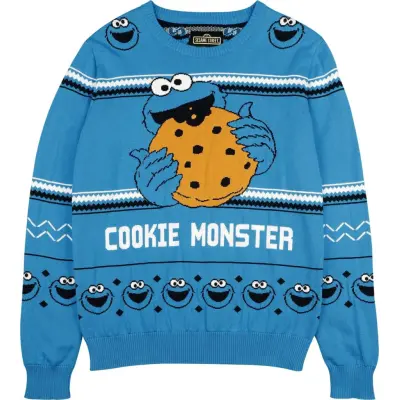 Sesam - Anime Sweatshirt - Barn - Cookie Monster - 128 164 - för barn - flerfärgad