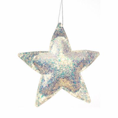 Silver Glittrig Stjärna Julhänge
