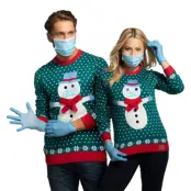 Snögubbe med Munskydd Jultröja - Small