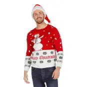 Snögubbe Röd Jultröja - Medium