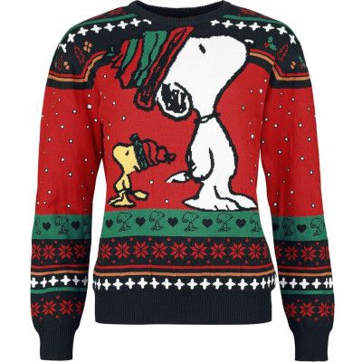 Snobben - Anime Christmas jumper - Snoopy And Woodstock - S 3XL - för Dam - flerfärgad