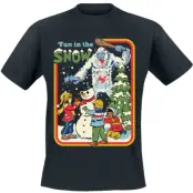 Steven Rhodes - Fun T-shirt - Fun in the snow - M 3XL - för Herr - svart