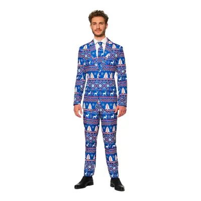 Suitmeister Christmas Blue Nordic Kostym - Small