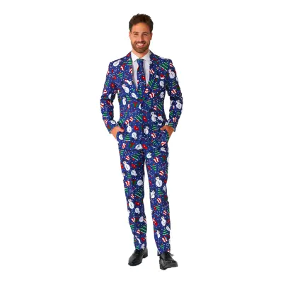 Suitmeister Christmas Snowman Blå Kostym - X-Large