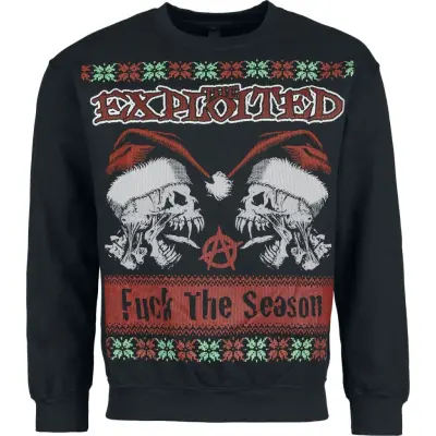 The Exploited Christmas Jumper - Holiday Sweater - Fuck The Season - S XXL - för Herr - svart