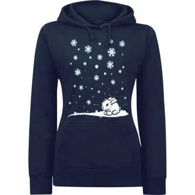 Tierisch - Fun Luvtröja - Schneehasi - S XL - för Dam - mörkblå